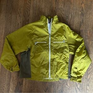 Vintage Nike Nylon Windbreaker Zip Jacket Green M 8-10 90s Logo Sleeve